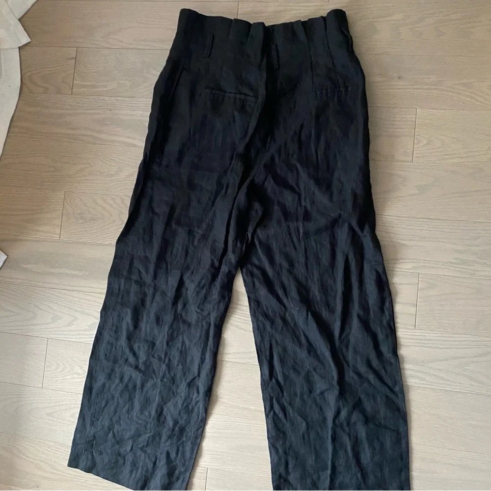 Zara Black High-Waist Paperbag Wide-Leg Pants - Picture 5 of 7